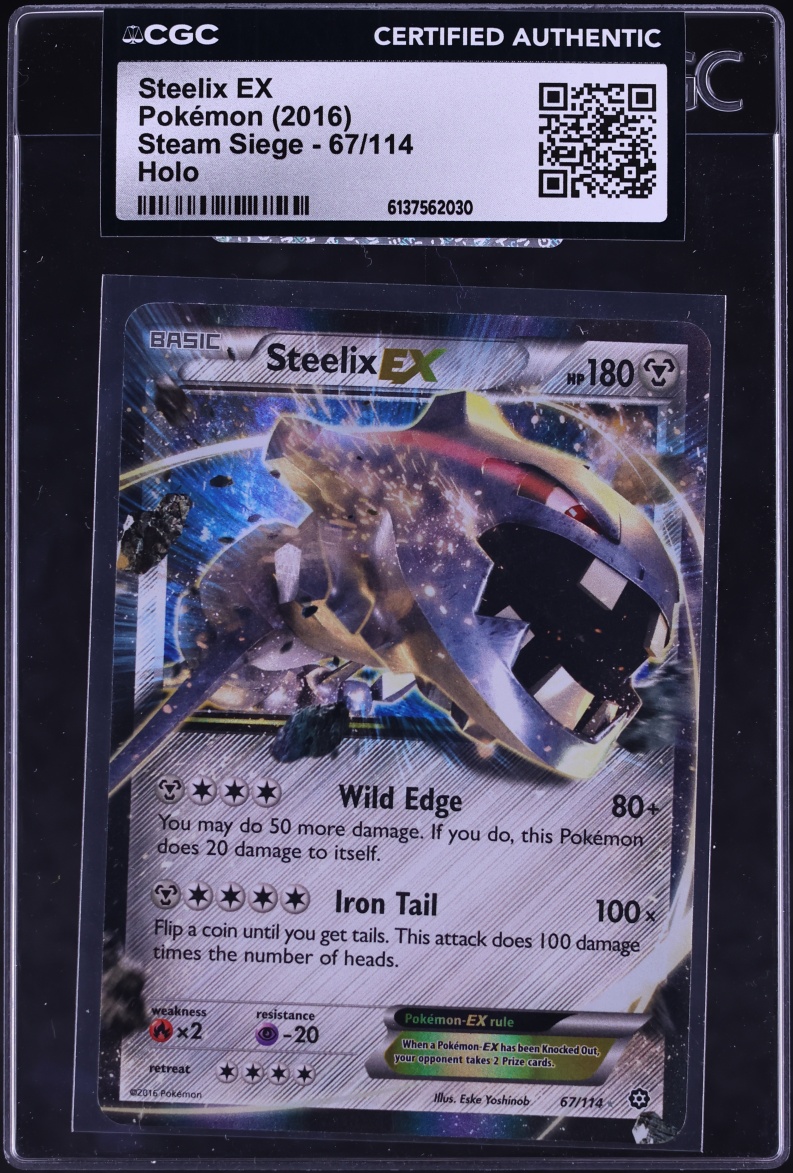 2016 Pokemon XY Steam Siege Holo Steelix EX #67 CGC AUTH