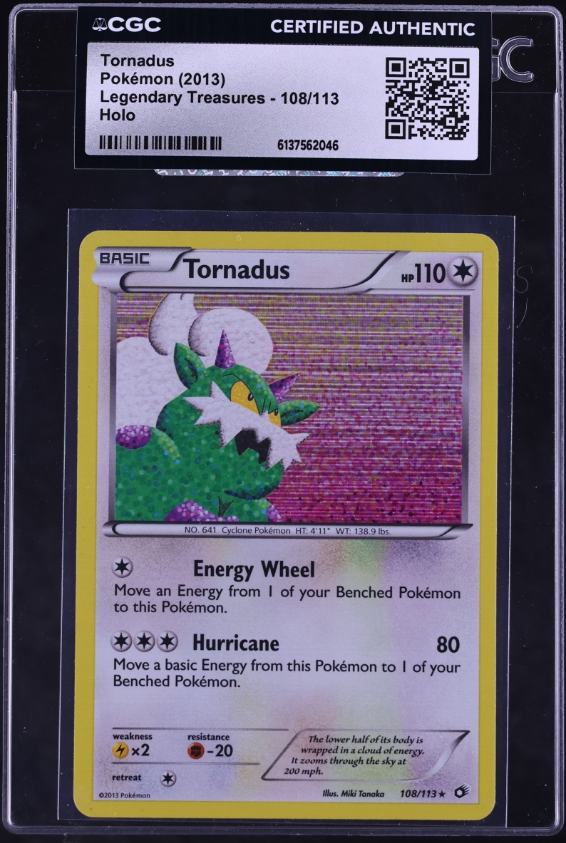 2013 Pokemon Black & White Legendary Treasures Holo Tornadus #108 CGC AUTH