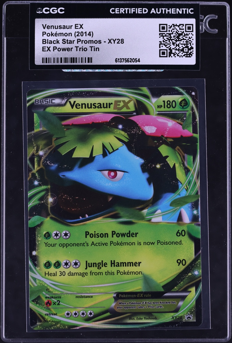 2014 Pokemon XY Black Star Promo EX Power Trio Tin Holo Venusaur EX #XY28 CGC AUTH