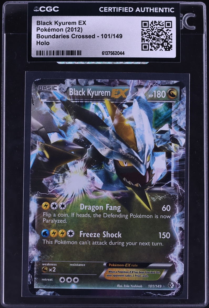 2012 Pokemon Black & White Boundaries Crossed Holo Black Kyurem EX #101 CGC AUTH