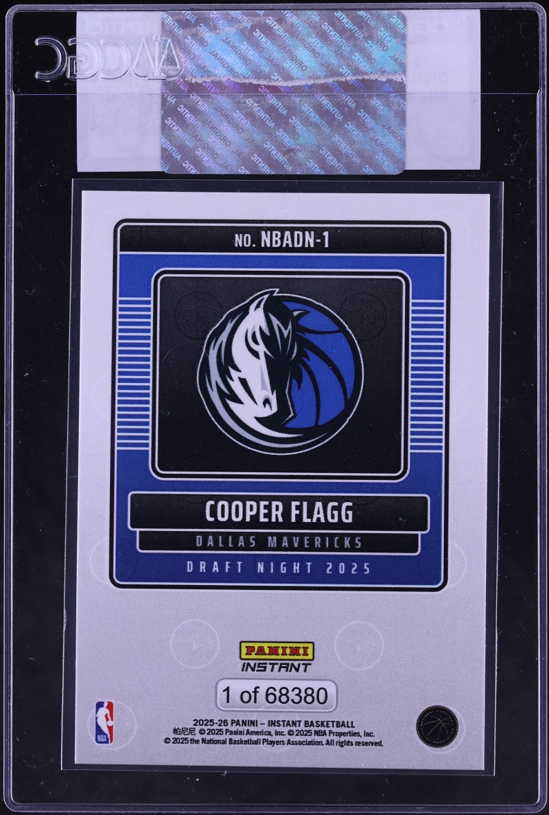2025 Panini Instant Draft Night Cooper Flagg ROOKIE /68380 #NBADN-1 CGC AUTH