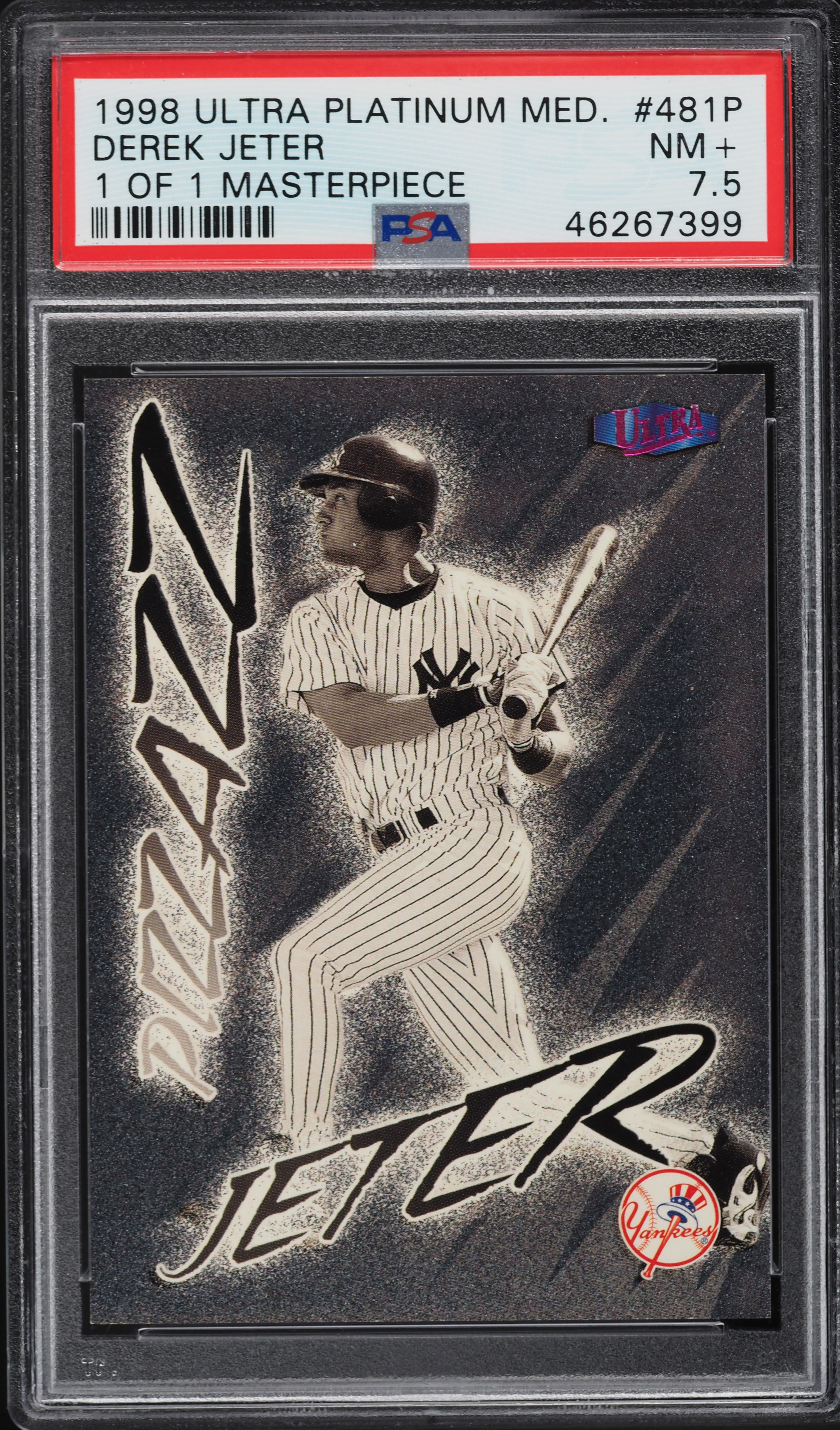 1998 Ultra Platinum Medallion Pizzazz Masterpiece Derek Jeter 1/1
