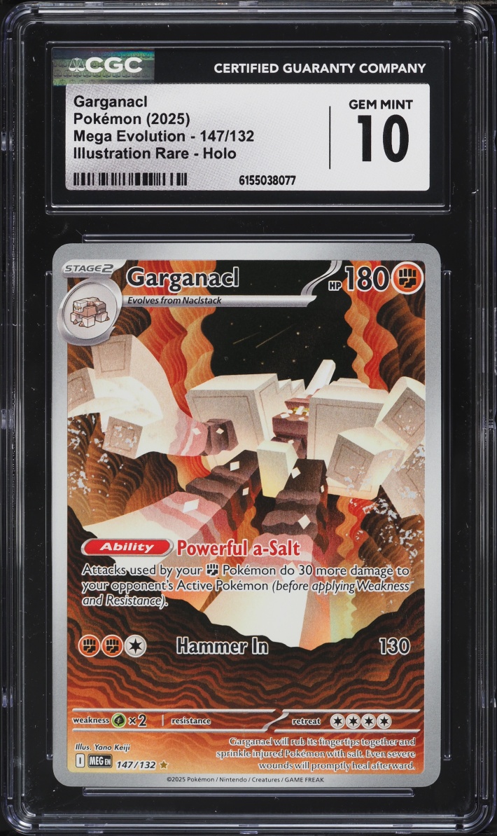 2025 Pokemon Mega Evolution IR Garganacl #147 CGC 10 GEM MINT
