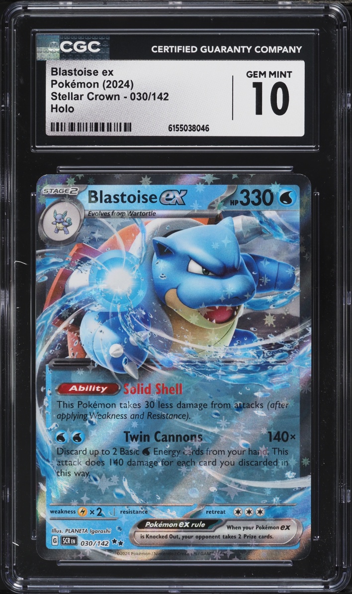 2024 Pokemon Scarlet & Violet Stellar Crown Holo Blastoise Ex #30 CGC 10 GEM MINT