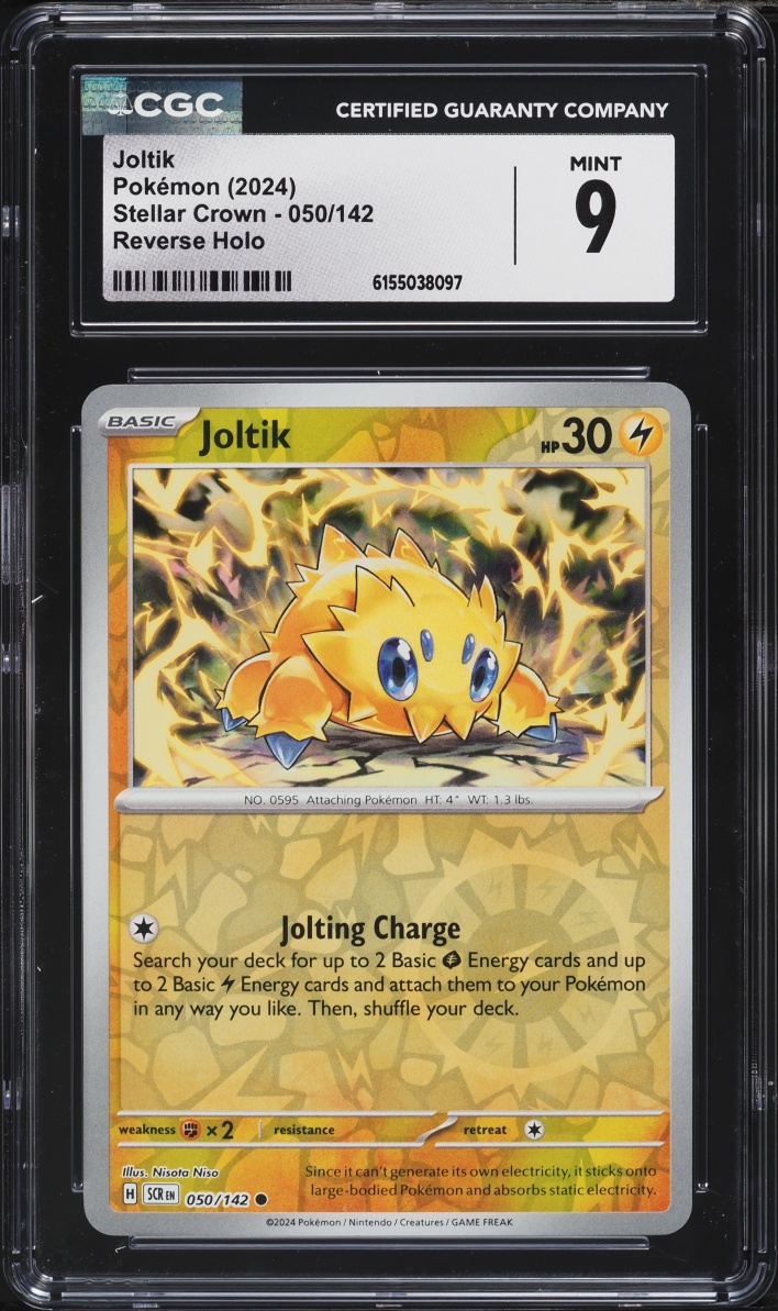 2024 Pokemon Scarlet & Violet Stellar Crown Reverse Holo Joltik #050 CGC 9 MINT