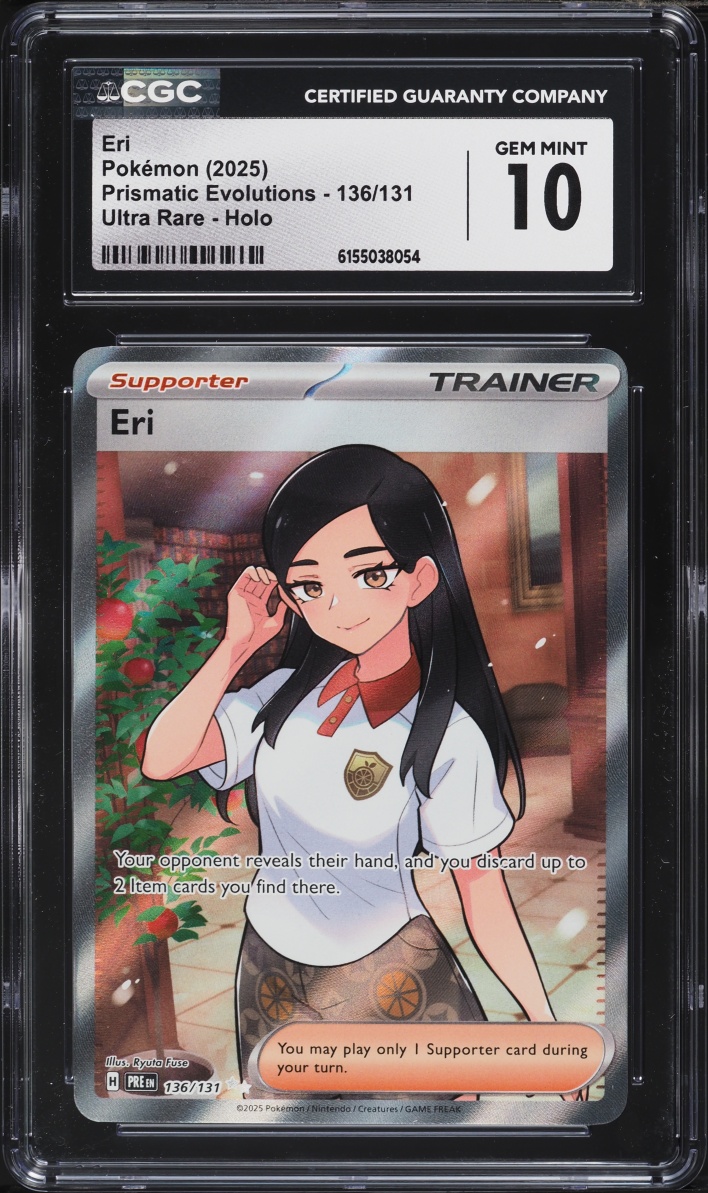 2025 Pokemon Scarlet & Violet Prismatic Evolutions Full Art Eri #136 CGC 10 GEM MINT