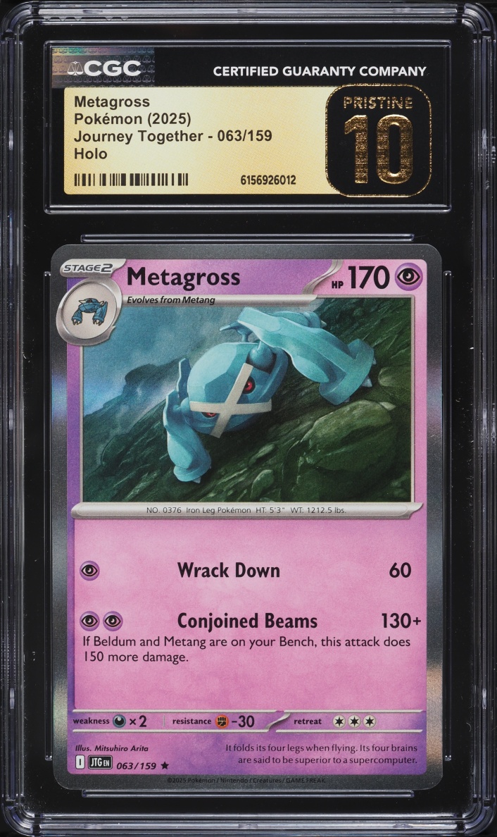 2025 Pokemon Scarlet & Violet Journey Together Holo Metagross #063 CGC 10 PRISTINE