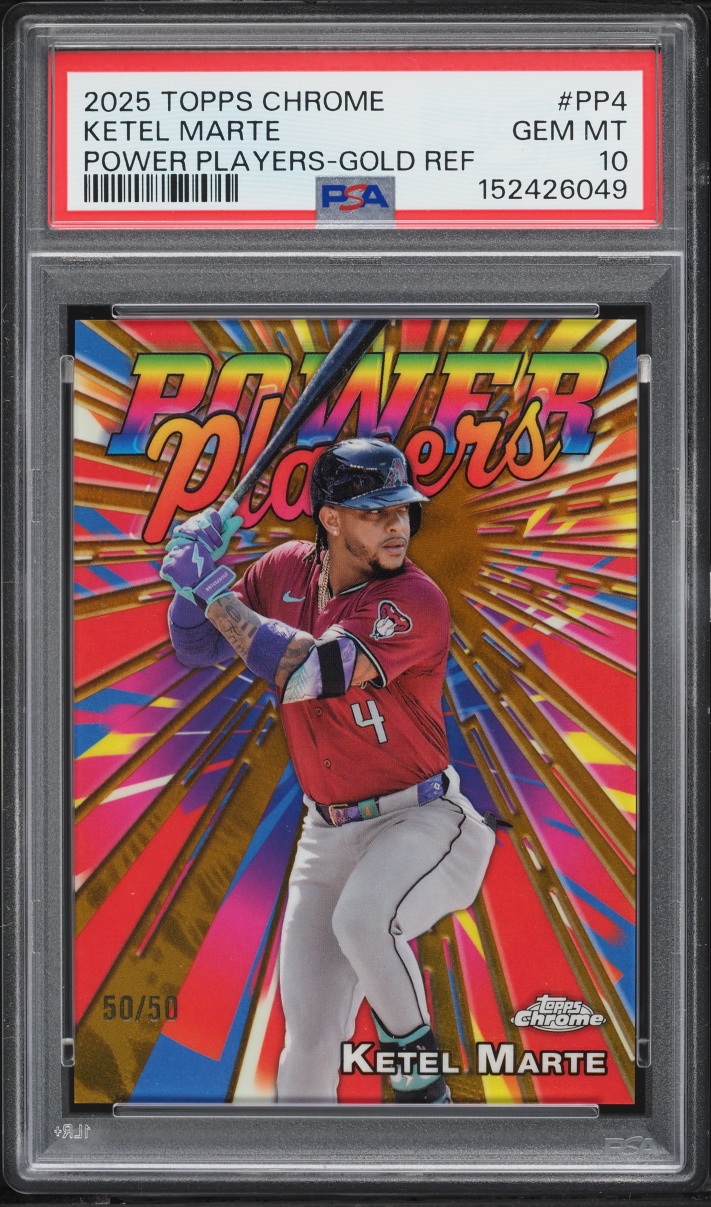 2025 Topps Chrome Power Players Gold Refractor Ketel Marte 50/50 #PP-4 PSA 10 GEM MINT