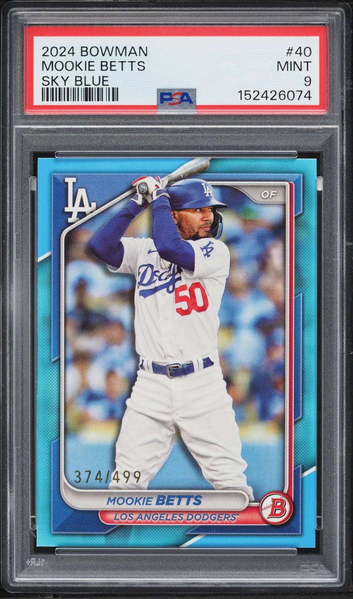 2024 Bowman Sky Blue Mookie Betts /499 #40 PSA 9 MINT