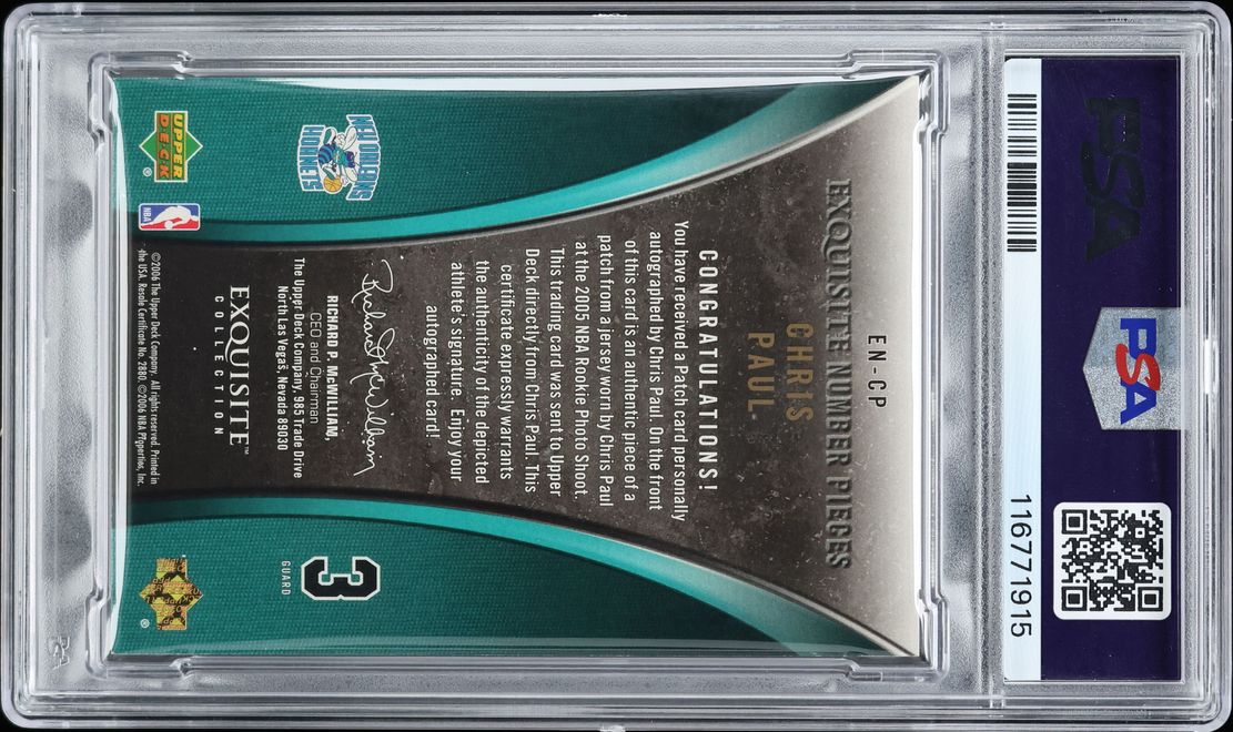2005 Exquisite Collection Number Pieces Chris Paul ROOKIE PATCH AUTO DNA 10 /3 #EN-CP PSA AUTH
