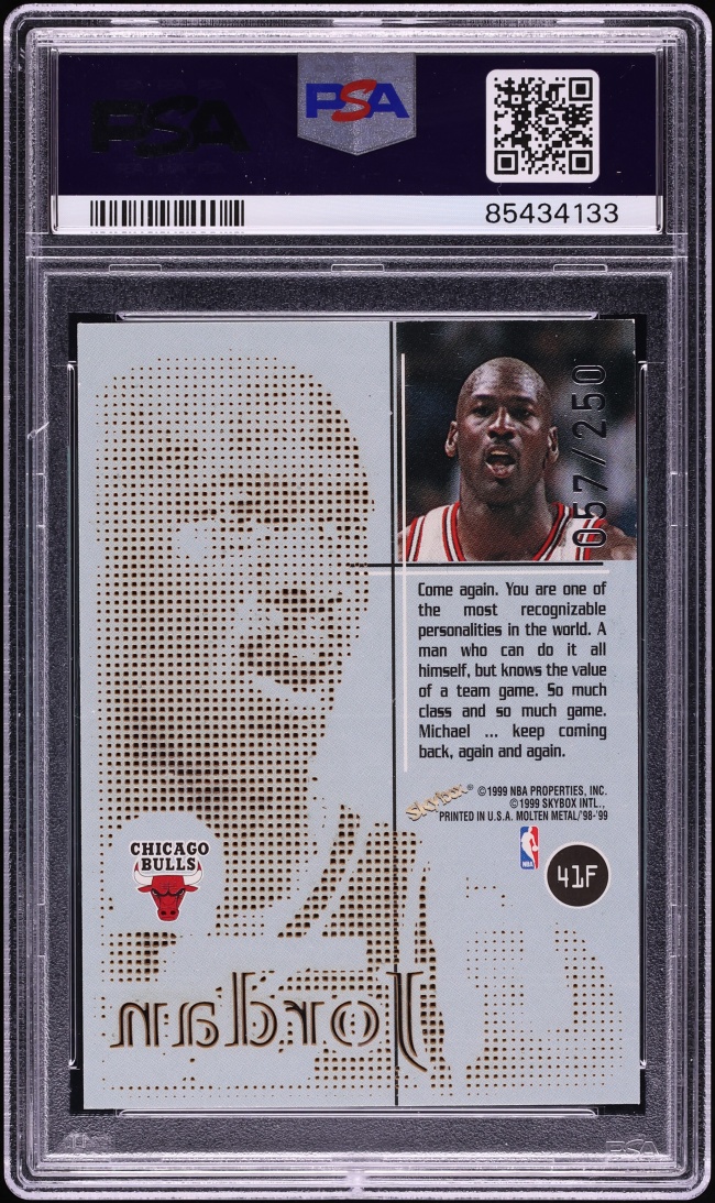 1998 Skybox Molten Metal Fusion Michael Jordan /250 #41F PSA 8 NM-MT