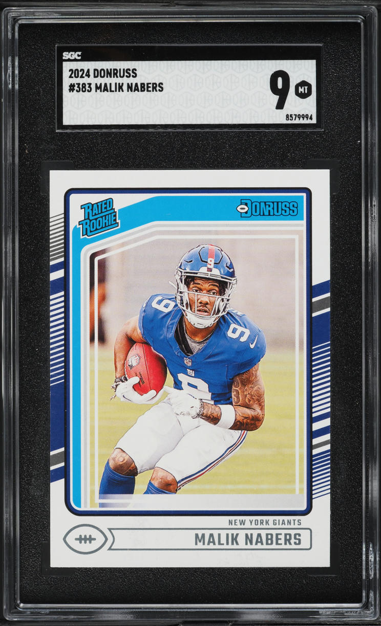 2024 Donruss Football Malik Nabers ROOKIE #383 SGC 9 MINT