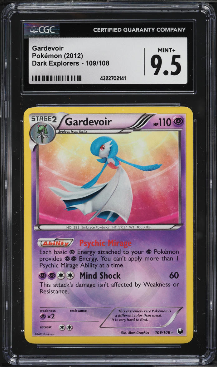 2012 Pokemon Black & White Dark Explorers Gardevoir #109 CGC 9.5 MINT+