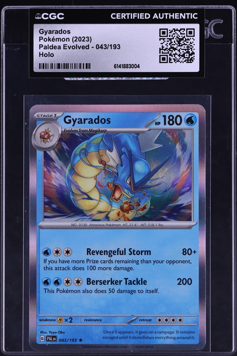 2023 Pokemon Scarlet & Violet Paldea Evolved Holo Gyarados #43 CGC AUTH