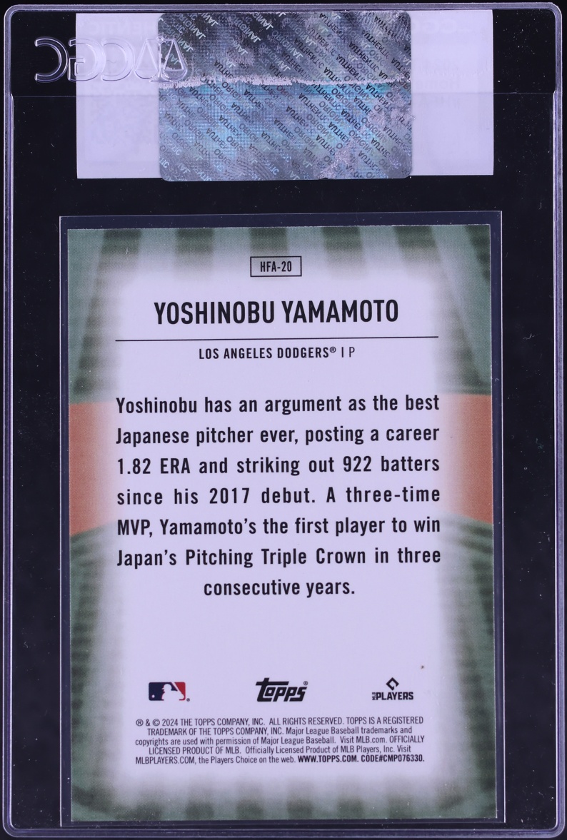 2024 Topps Home Field Advantage Yoshinobu Yamamoto ROOKIE #HFA-20 CGC AUTH