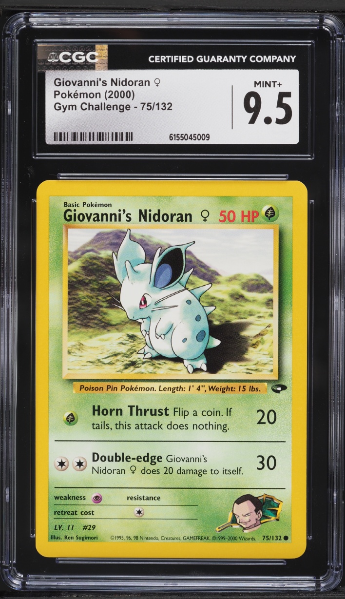 2000 Pokemon Gym Challenge Giovanni's Nidoran #75 CGC 9.5 MINT+