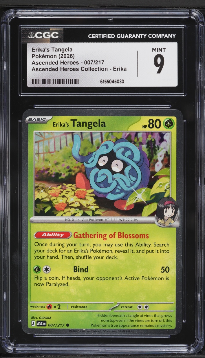 2026 Pokemon Mega Evolution Ascended Heroes Collection Erika's Tangela #7 CGC 9 MINT