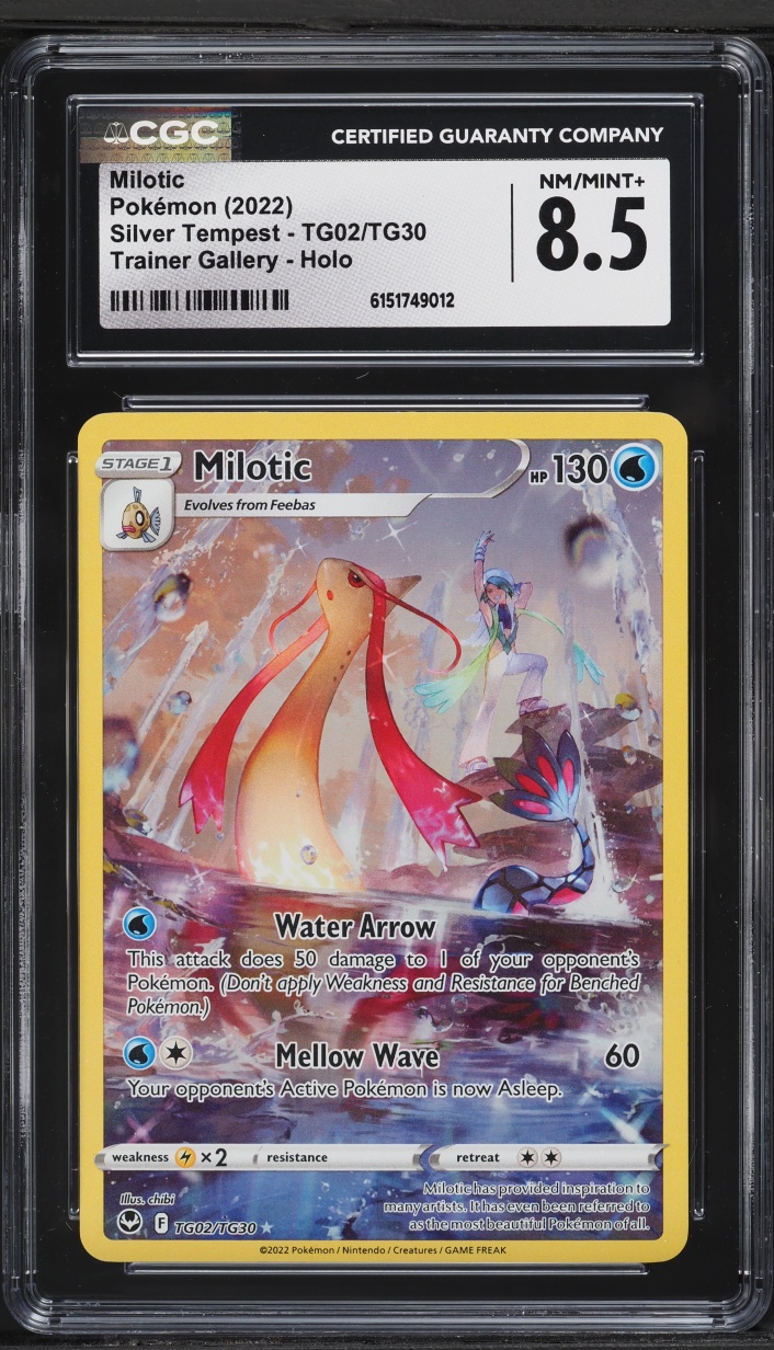 2022 Pokemon Sword & Shield Silver Tempest CHR Milotic #TG02 CGC 8.5 NM-MT+