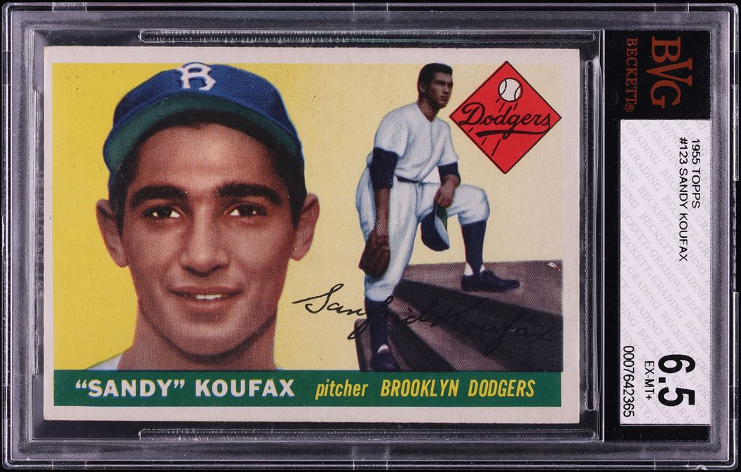 1955 Topps Sandy Koufax ROOKIE #123 BVG 6.5 EXMT+