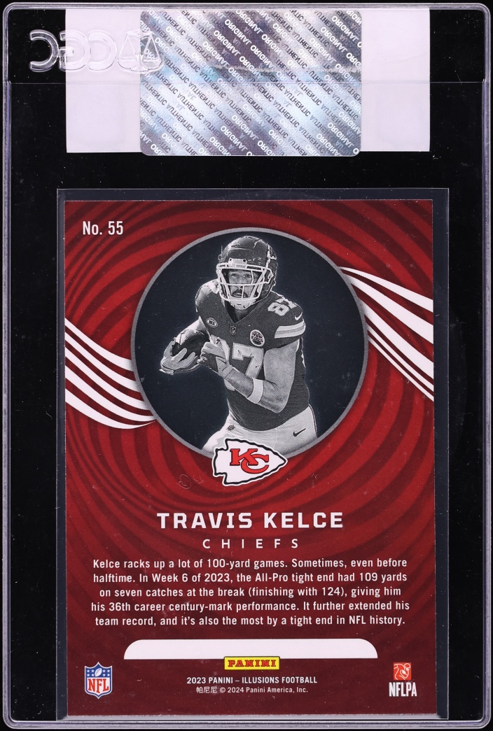 2023 Panini Illusions Dots Travis Kelce #55 CGC AUTH