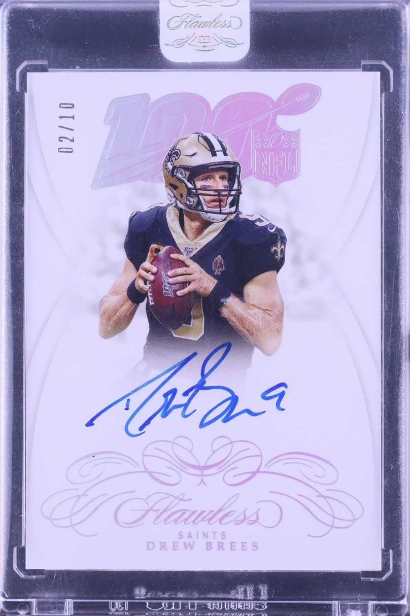 2019 Panini Flawless NFL 100 Collection Silver Drew Brees AUTO /10 #NFL100-DB CGC AUTH - Photo 1