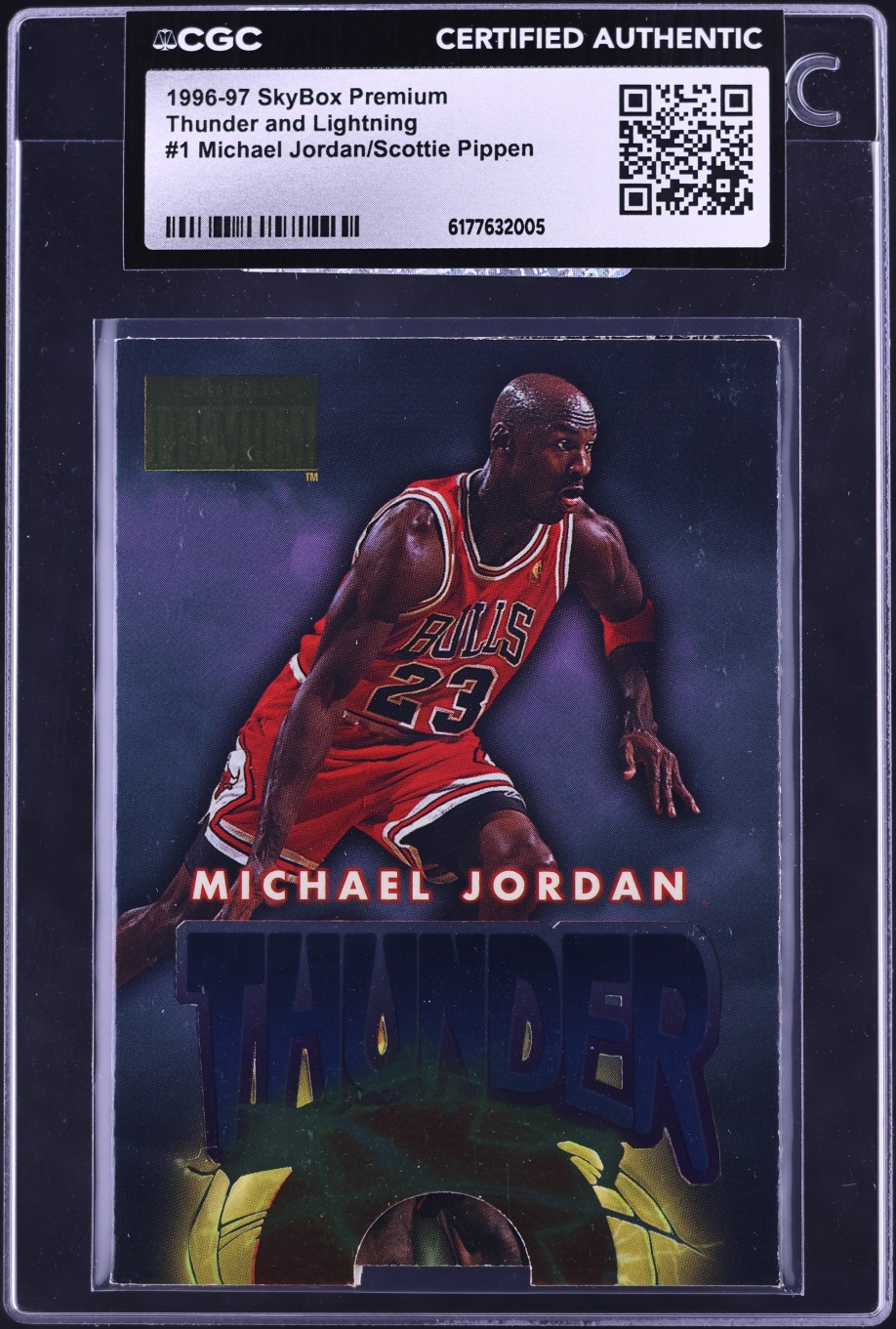 1996 Skybox Premium Thunder & Lightning Michael Jordan Scottie Pippen #1 CGC AUTH - Photo 1