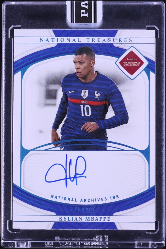 2022 Topps Chrome UEFA Orange Refractor Kylian Mbappe /25 #100 PSA