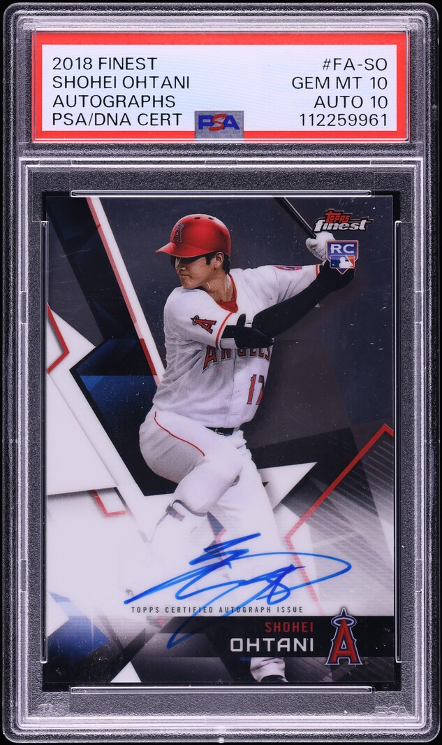 2018 Finest Autographs Shohei Ohtani ROOKIE AUTO DNA 10 #FA-SO PSA 10 GEM MINT