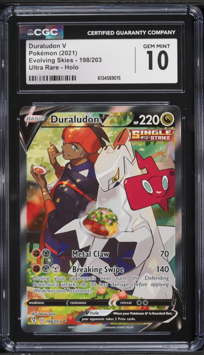 2021 Pokemon Sword & Shield Evolving Skies Alt Art Duraludon V #198 CGC 10 GEM MINT