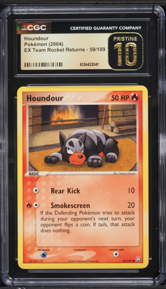 2004 Pokemon EX Team Rocket Returns Houndour #59 CGC 10 PRISTINE