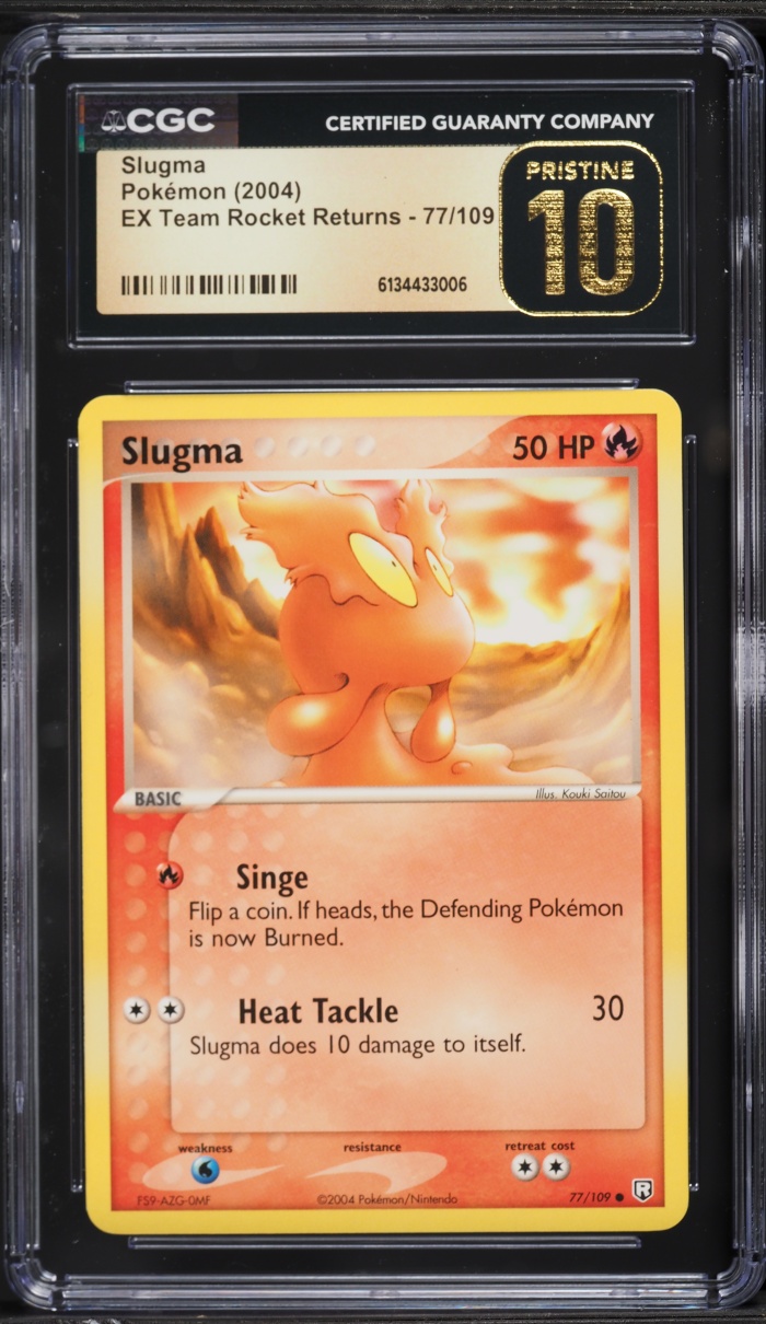 2004 Pokemon EX Team Rocket Returns Slugma #77 CGC 10 PRISTINE