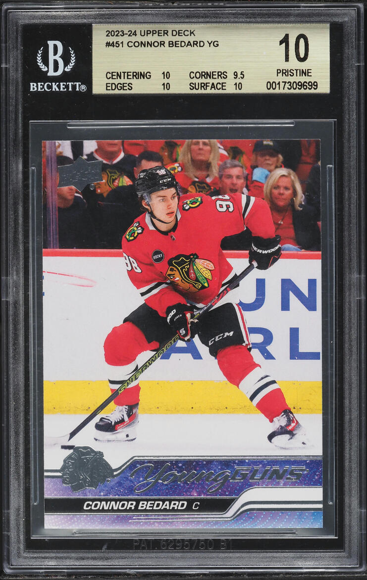 2023 Upper Deck Young Guns Connor Bedard ROOKIE #451 BGS 10 PRISTINE