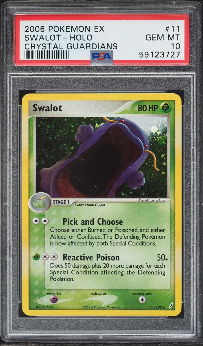 2006 Pokemon EX Crystal Guardians Holo Swalot #11 PSA 10 GEM MINT
