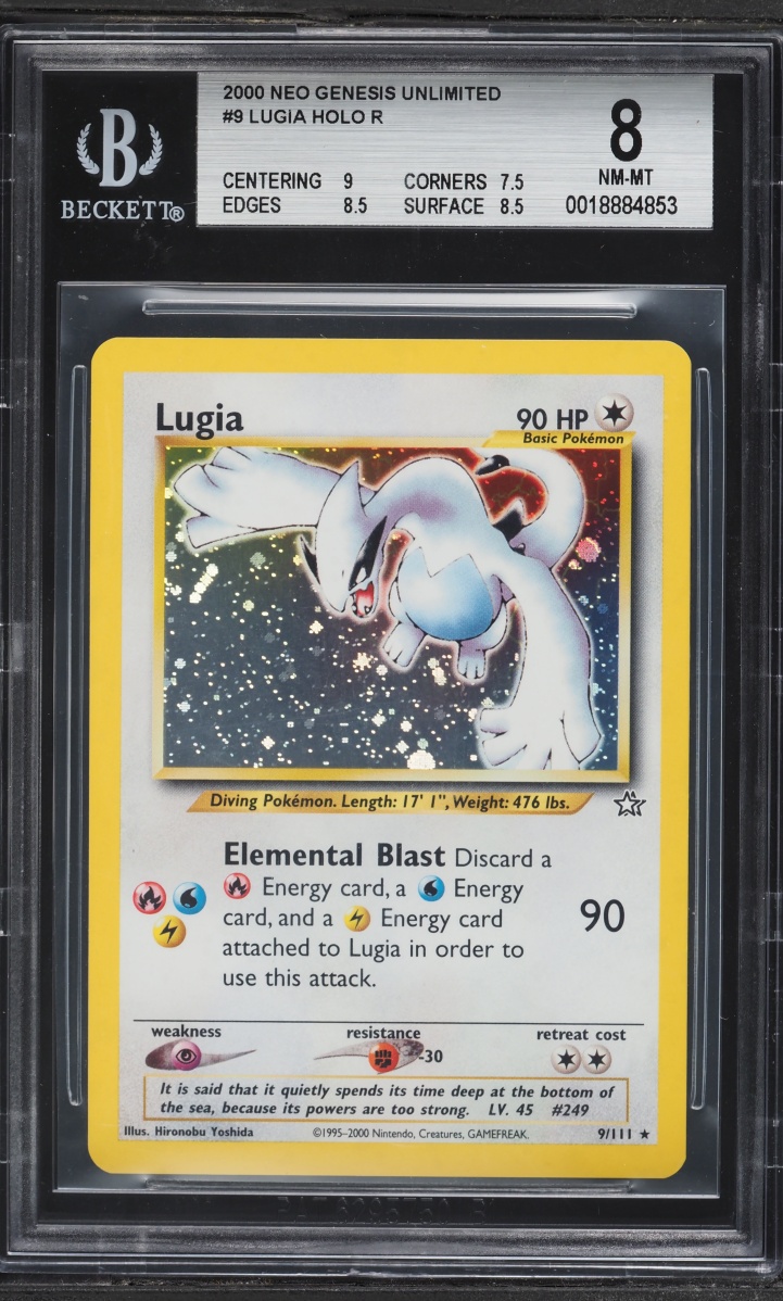 2000 Pokemon Neo Genesis Holo Lugia #9 BGS 8 NM-MT