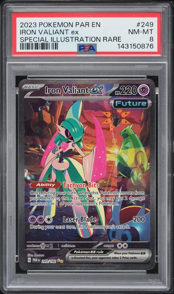 2023 Pokemon Scarlet & Violet Paradox Rift SIR Iron Valiant ex #249 PSA 8 NM-MT