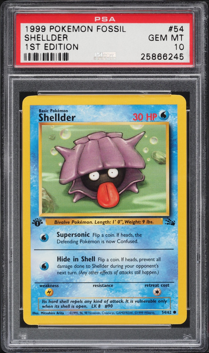 1999 Pokemon Fossil 1st Edition Shellder #54 PSA 10 GEM MINT