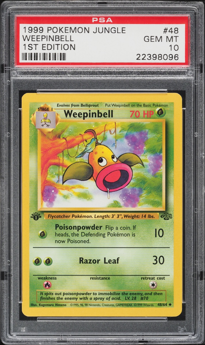 1999 Pokemon Jungle 1st Edition Weepinbell #48 PSA 10 GEM MINT