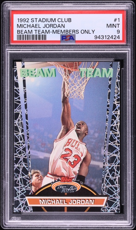 1992 Stadium Club Beam Team Members Only Michael Jordan #1 PSA 9 MINT