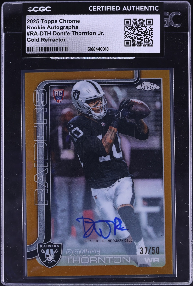 2025 Topps Chrome Gold Refractor Dont'e Thornton Jr. ROOKIE AUTO /50 #RA-DTH CGC AUTH