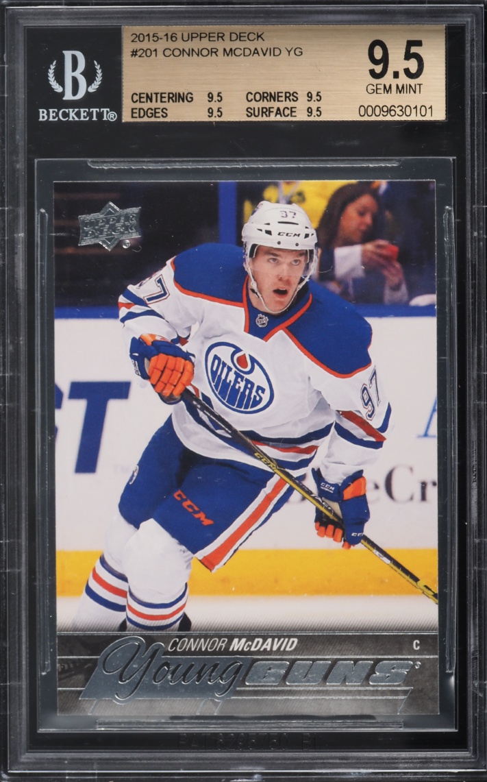 2015 Upper Deck Young Guns Connor McDavid ROOKIE #201 BGS 9.5 GEM MINT