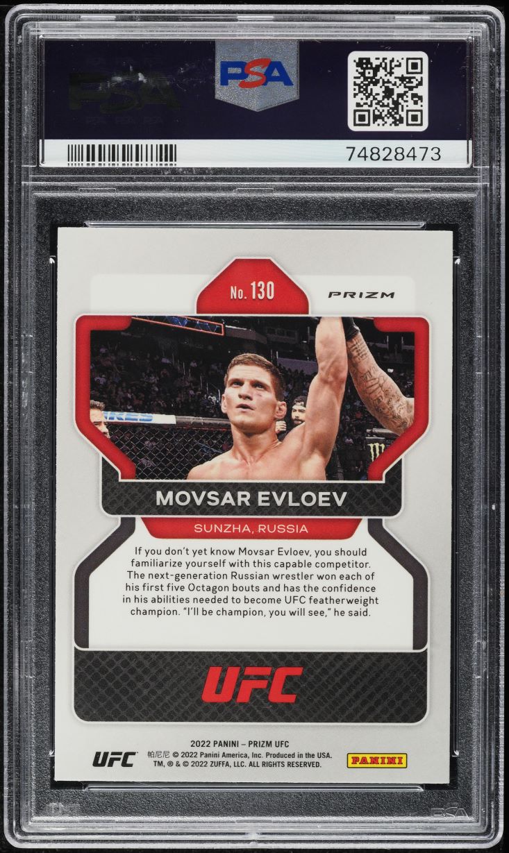 2022 Panini Prizm UFC Silver Movsar Evloev #130 PSA 9 MINT