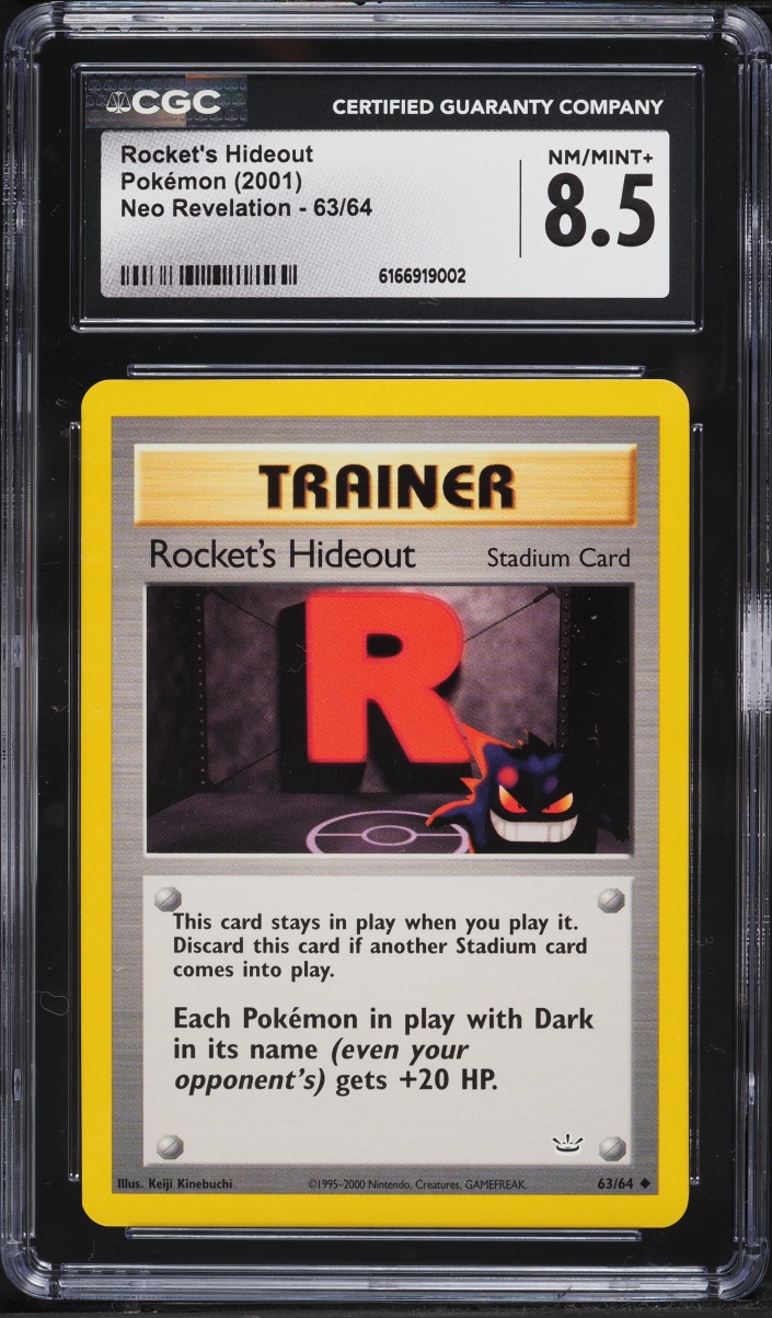 2001 Pokemon Neo Revelation Rocket's Hideout #63 CGC 8.5 NM-MT+