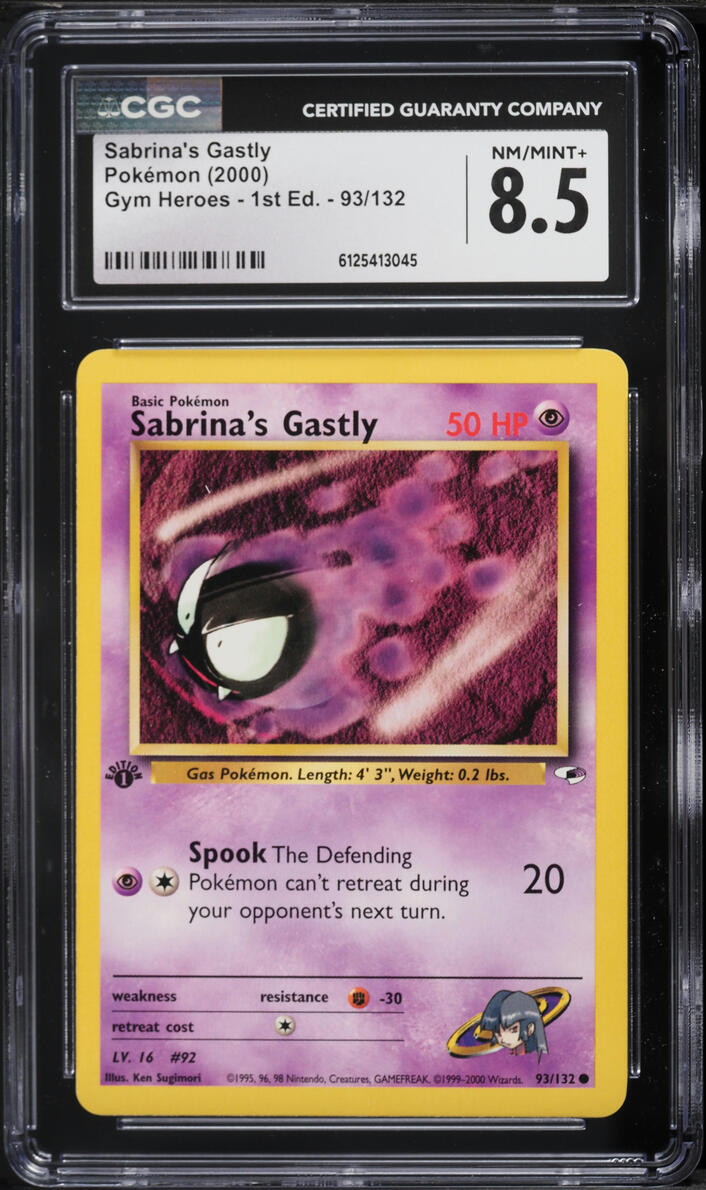 2000 Pokemon Gym Heroes 1st Edition Sabrina's Gastly #93 CGC 8.5 NM-MT+