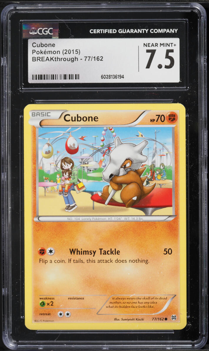 2015 Pokemon XY BREAKthrough Cubone #77 CGC 7.5 NRMT+