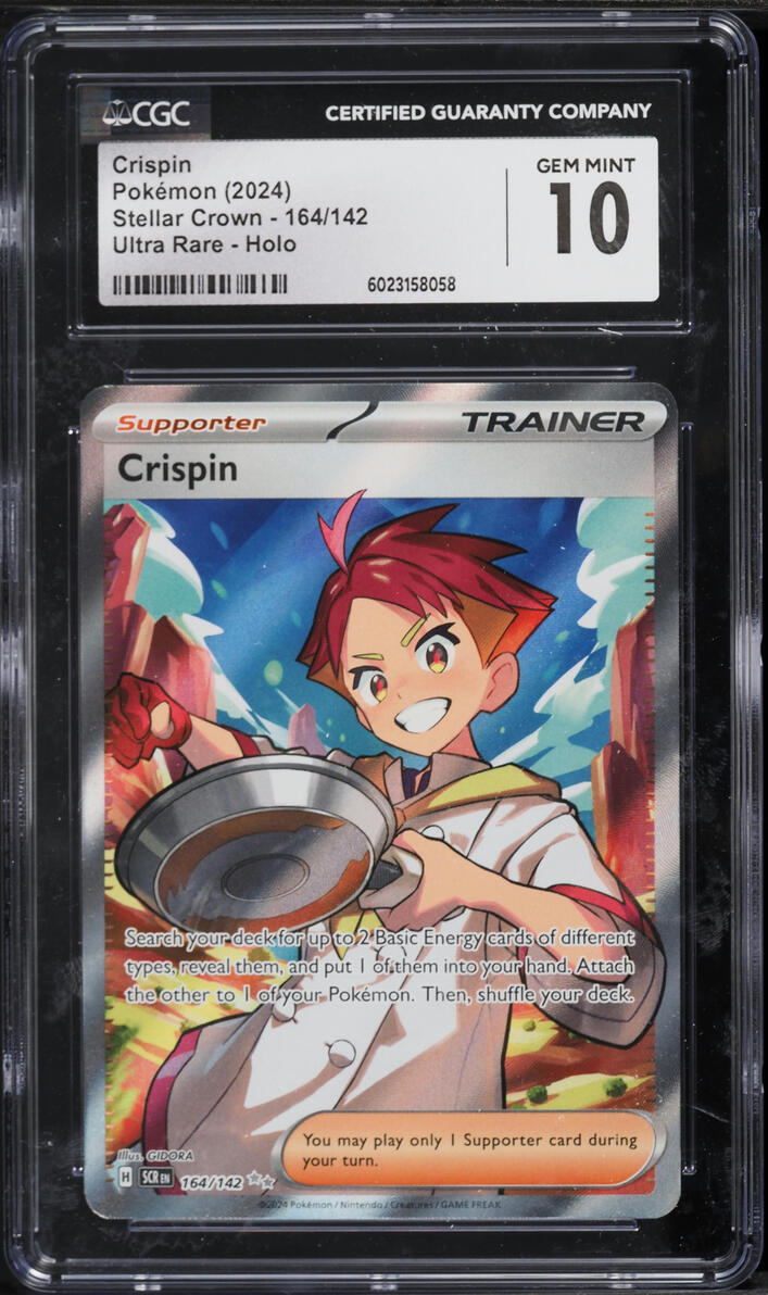 2024 Pokemon Scarlet & Violet Stellar Crown Full Art Crispin #164 CGC 10 GEM MINT