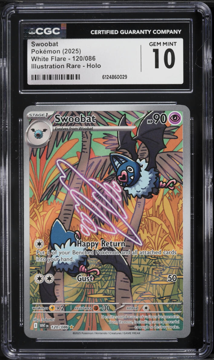 2025 Pokemon Scarlet & Violet White Flare IR Swoobat #120 CGC 10 GEM MINT