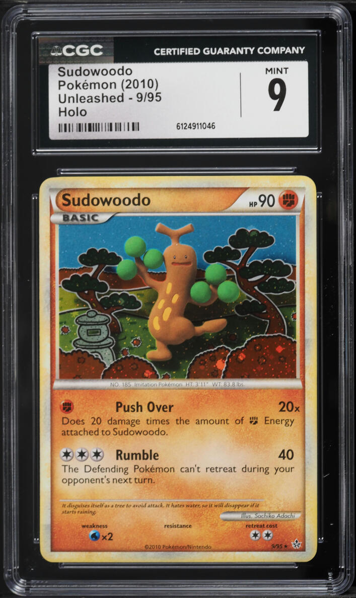 2010 Pokemon HeartGold & SoulSilver Unleashed Holo Sudowoodo #9 CGC 9 MINT