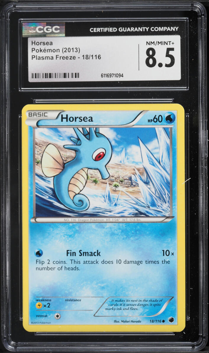 2013 Pokemon Black & White Plasma Freeze Horsea #18 CGC 8.5 NM-MT+