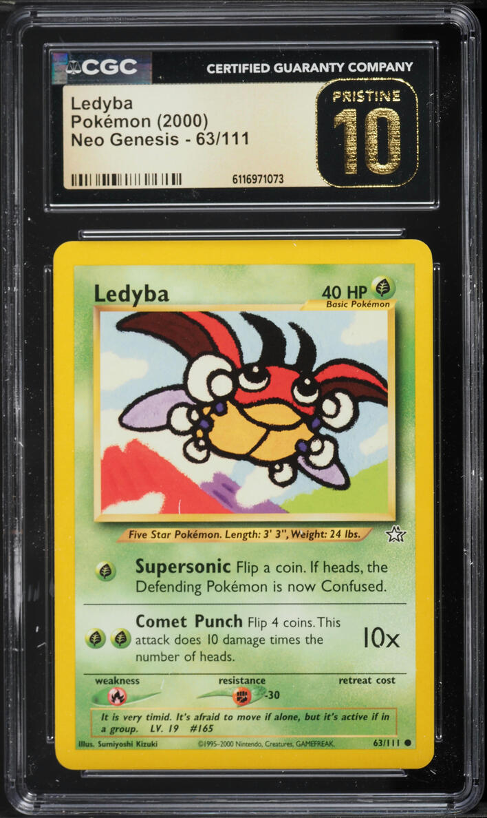 2000 Pokemon Neo Genesis Ledyba #63 CGC 10 PRISTINE