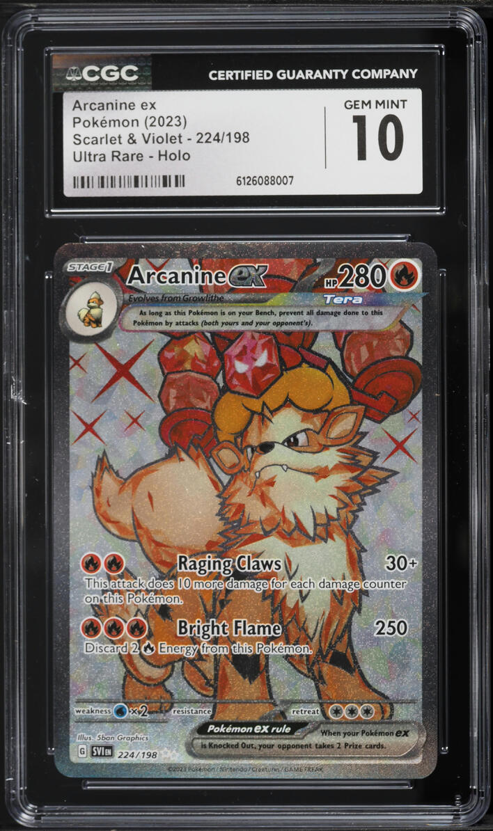 2023 Pokemon Scarlet & Violet Full Art Arcanine ex #224 CGC 10 GEM MINT